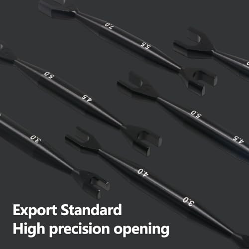 3pcs Aluminum Alloy Wrench 3-4mm 4.5-5mm 5.5-7mm Double End Universal Spanner Open End Small Wrench Set Repair Tool For Rc Car SCX10 Truck (Black) - color: Black