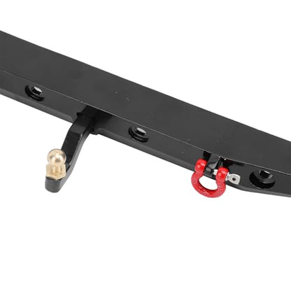 Metal Front Rear Bumper with Adjustable Pull Ring LED Work Lights and Tow Hook for Axial SCX10 SCX10II 90046 1/10 RC Crawler Car