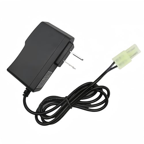Airsoft RC Battery Charger for 9.6V (8S) NiMH/NiCd Battery Packs, 250mA AC Plug Charger with Mini Tamiya Connector for RC Hobbies Airsoft Guns RC Cars RC Airplanes