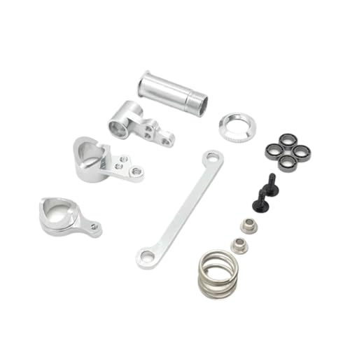 for Wltoys 144001 144002 144010 124007 124016 124018 124019 Metal Steering Components Steering Assembly RC Car Upgrades Parts RC Car Repair Kit(Silver) - color: Silver
