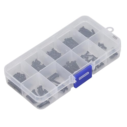 Rust Proof RC Screw Kit Iron Replacement Spare Parts Box with 160pcs Various Sizes for 1/18 Crawler