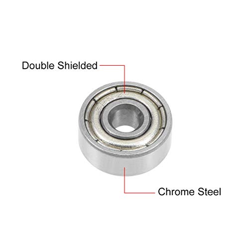 uxcell 623ZZ Deep Groove Ball Bearing 3x10x4mm Double Shielded Chrome Steel Bearings 5-Pack - size: 3mmx10mmx4mm