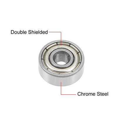 uxcell 623ZZ Deep Groove Ball Bearing 3x10x4mm Double Shielded Chrome Steel Bearings 5-Pack - size: 3mmx10mmx4mm