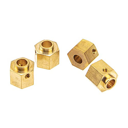 RC Hex Hub 12mm Brass Wheels Hex Drive Extension Adapter Counterweight Compatible with Axial SCX10 III AXI03007 RC Crawler