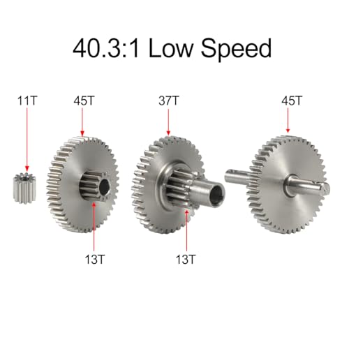 Stainless Steel TRX4M Overdrive Underdrive Transmission Gear Pinion Set for 1/18 RC Crawler Car TRX4-M Upgrade Parts (40.3:1)