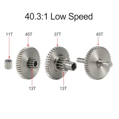 Stainless Steel TRX4M Overdrive Underdrive Transmission Gear Pinion Set for 1/18 RC Crawler Car TRX4-M Upgrade Parts (40.3:1)