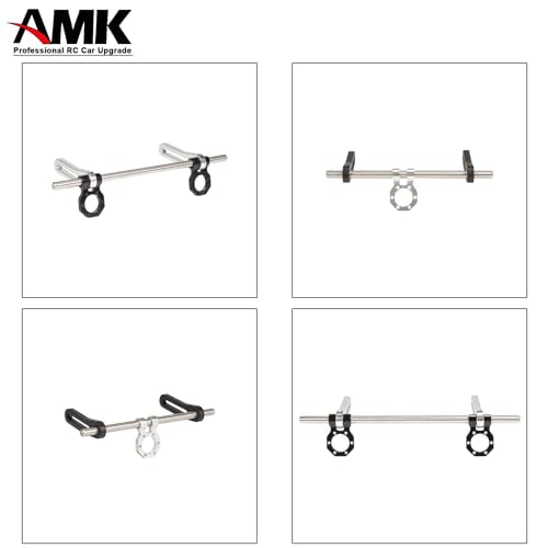 AMK Adjustable 1/10 Scale Bumper Mount Front Rear, Metal Bumper Kit with Modular Fairlead D-Ring Tow Strap for RC Crawler Axial SCX10 Element Enduro Gen7 Gen8 TRX6 TRX4 Upgrades (Purple) - color: Purple