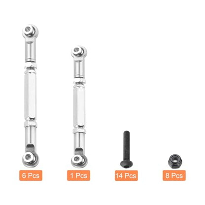MECCANIXITY Adjustable Turnbuckles Camber Link Linkages Aluminum Alloy RC Car Steering Pull Rod Servo Linkages Tie Rod for 2WD 1/10 RC Car Crawler（Silver） - color: Silver