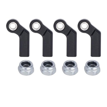 1/10 RC Crawler Rod Ends,4pcs M4 Aluminum Chassis Link Steering Rod Straight Rod Ends/Bend Rod Ends for 1/10 RC Crawler SCX10 TRX4 Capra VS4-10 Wraith (Bend 7.5mm Black) - color: Bend 7.5mm Black