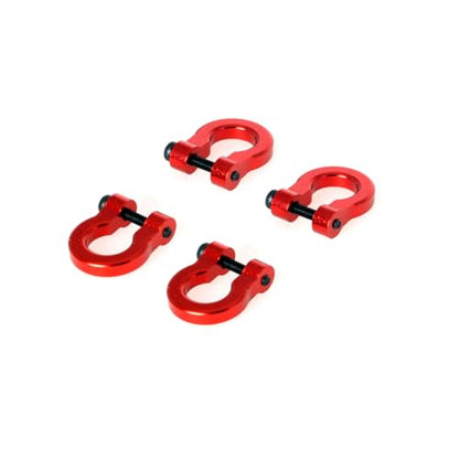 LCX 1/10th RC Crawler Car 4PCS Aluminum Bumper Tow Shackle Set for TRX4 TRX6 SCX10 II SCX10 III SCX10 PRO Gen7 Gen8 Gen9, Upgrades Parts Accessories (Red - CNC) - color: Red - Cnc