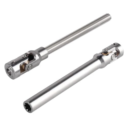2pcs Hobbyfire 1/10 RC Crawler Drive Shafts Stainless Steel Universal Joint Driveshaft for Axial SCX10 II III Traxxas TRX4 Redcat Gen8 Gen7 Element Upgrades Parts(127-193mm) - style: 127-193mm