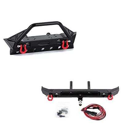 INJORA Front and Rear Bumper Set for 1/10 RC Crawler TRX4 Axial SCX10 90046 & SCX10 III AXI03007 AXI03003