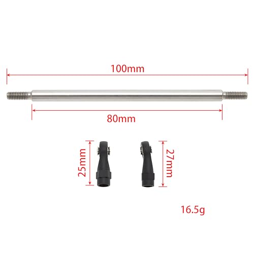 MEUS RACING 1/10 Links Steel Chassis Links Kit for Traxxas TRX4 Axial SCX10 Tamiya CCO1 Redcat Gen8 1/10 RC Crawler (100mm) - size: 100mm