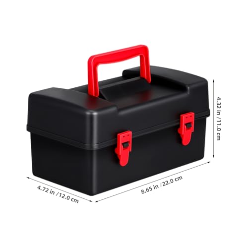 NUOBESTY Storage Case Gyro Organizer Box with Handle Portable Battling Top Storage Case with Inner Liners Plastic Box with Lid for Kids Travel and Toy Organization 8.66 X 4.72 X 4.33 in
