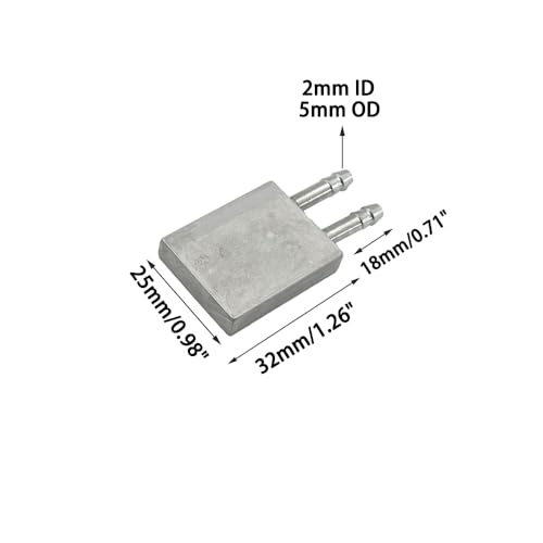 1PC RC Boat Aluminum Alloy Water Cooling Block Sheet Electric Speed Controller Radiator for RC Brushless Electric Boat DIY Model Ship Electric Speed Controller Water Cooling Parts (32x25mm Silver) - style: 32x25mm Silver