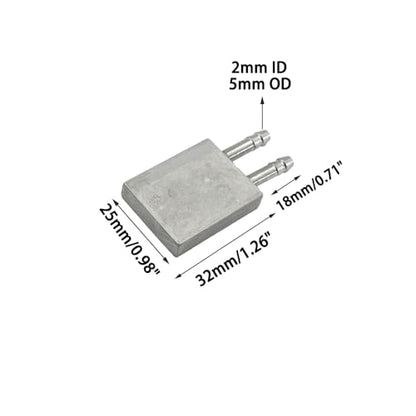 1PC RC Boat Aluminum Alloy Water Cooling Block Sheet Electric Speed Controller Radiator for RC Brushless Electric Boat DIY Model Ship Electric Speed Controller Water Cooling Parts (32x25mm Silver) - style: 32x25mm Silver