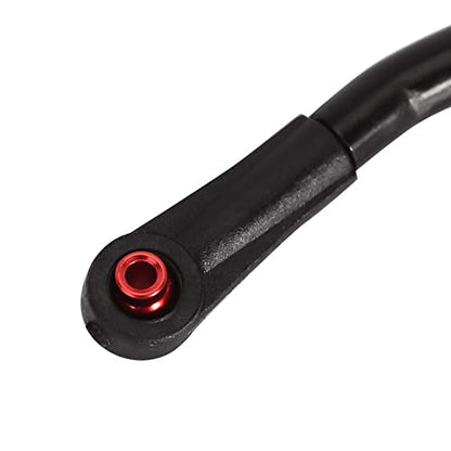 INJORA Steel Steering Link with Plastic Rod Ends for 1/24 SCX24（Black） - color: Black