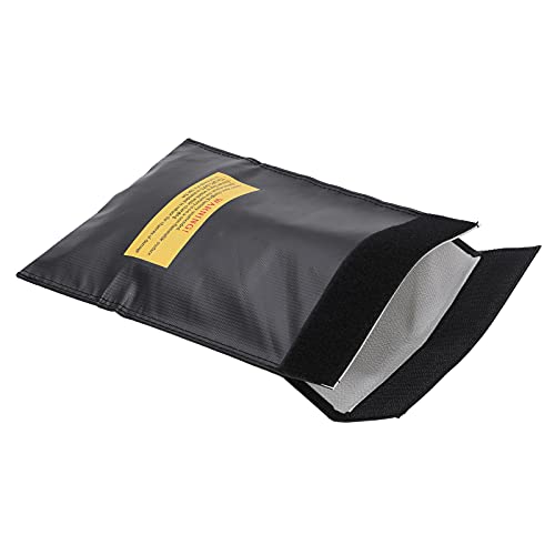 Large Capacity Lipo Battery Explosion Proof Bag, Fireproof Lithium Battery Safe Guard Nylon Charging Bag for Safe Storage Black - size: Black