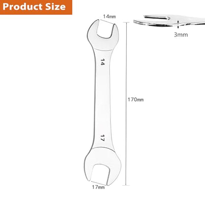 Super-Thin Open End Wrench, 3mm Ultra Thin Open End Wrenches 14 x 17mm Chrome Vanadium Steel Wrench for Tight Spots Repair - size: 14 x 17mm