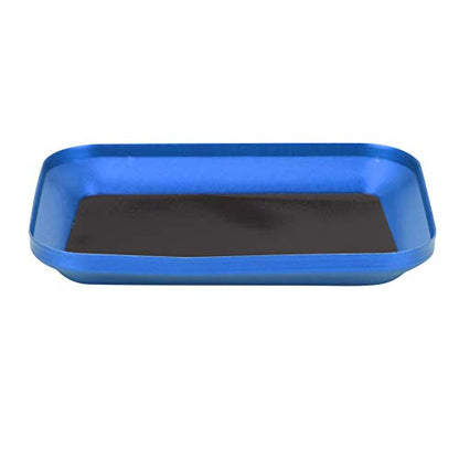 RC Screw Tray Magnetic Parts Holder Small Screw Organizer Storage Tray with Aluminum Alloy for Fuel Vehicle Parts Tools (Blue) - color: Blue