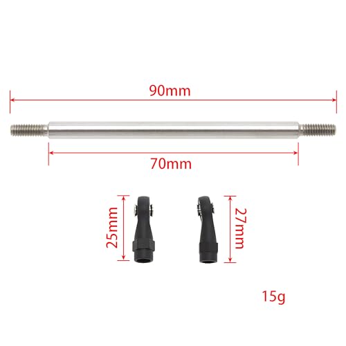 MEUS RACING 1/10 Links Steel Chassis Links Kit for Traxxas TRX4 Axial SCX10 Tamiya CCO1 Redcat Gen8 1/10 RC Crawler (90mm) - size: 90mm
