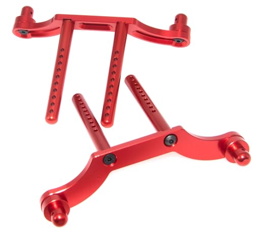Body Post Mount Compatible with HPI 1/8 Savage Upgrade 85060 RC Car Aluminum Alloy Front Rear Shell Post Part(Red) - color: Red