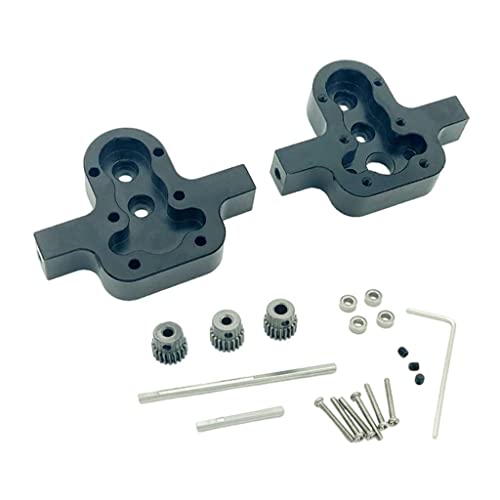 High Performance D90 Transfer Case Gearbox Upgrade for 1/12 RC Crawler Car, Metal Replaces Black Parts, Easy Install and Use, Fits MN98 99S - Black - color: Black