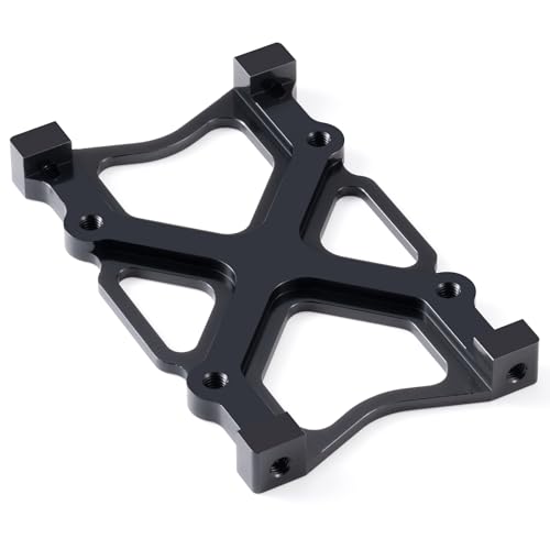 Aluminum Chassis Brace Beam Mount Fixed Bracket Plate for 1/10 Axial SCX10 RC Crawler Car Upgrade Accessories (Black) - color: Black