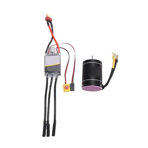 RC Brushless Motor ESC Combo, 3650 2600KV High Speed Motor with 75A ESC, for 1/10 1/8 RC Trucks, Boats