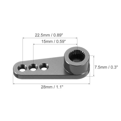 MECCANIXITY Metal 25T 25 Teeth Steering Servo Single Arm Horn Titanium for DIY RC Car/Boat/Airplane Boat Accessories - color: Titanium