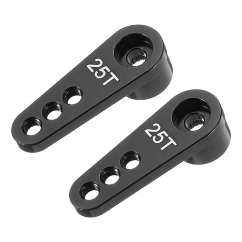 MECCANIXITY Aluminum Alloy 25T Steering Servo Single Arm Horn Black for DIY RC Car/Boat/Airplane Boat Accessories 2 Pcs - color: Black