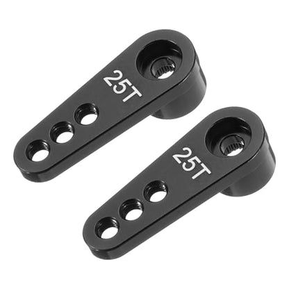 MECCANIXITY Aluminum Alloy 25T Steering Servo Single Arm Horn Black for DIY RC Car/Boat/Airplane Boat Accessories 2 Pcs - color: Black