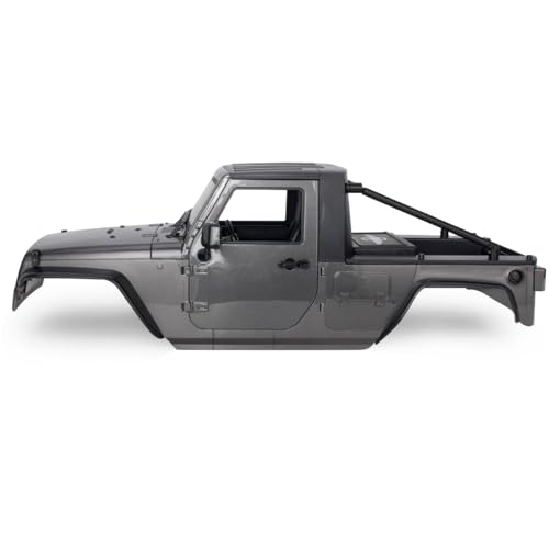 313mm Wheelbase Hard Plastic Pickup Body Shell Unassembled Kit for 1/10 RC Crawler Car Axial SCX10 90046 Jeep Wrangler (Grey) - color: Grey