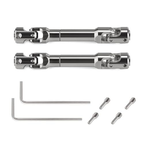 2pcs Aluminium Universal Drive Shaft Upgrades Accessories for 1/10 RC Crawler SCX10 II Wraith TRX4 TRX6 Silver Axial Constant Velocity Drive Upgrades Parts (84-102mm)