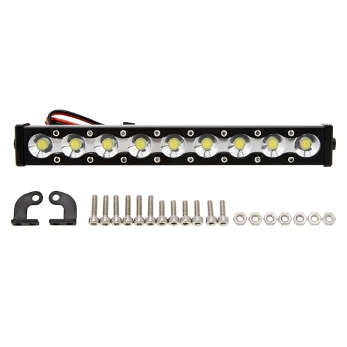 MEUS RACING RC Car LED Lights Roof Light Bar Kit - 1/10 1/8 Scale RC Crawler Upgrades for Axial SCX10, Wraith, Traxxas TRX4, TRX6, Redcat Gen8 (95mm, 9 Beads) - size: 95mm, 9 Beads