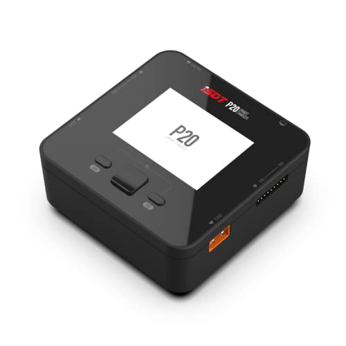 ISDT P20 Lipo Battery Charger DC 500WX2 20A Discharger 15WX2, RC Car Battery Charger for 1-6S Life/LiIon/LiHv/Pb/NiMH/Cd Battery RC Charger with Synchronous Parallel Charging 800W Max