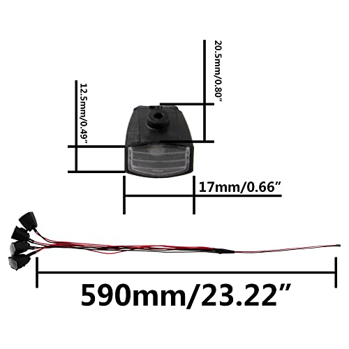 RC Car 4 LED Headlights with Light Cover Lampshade Compatible with Traxxas TRX-4 Axial SCX10 D90 CC01 HSP HPI 1/10 RC Crawler Car (Square Light Cover) - size: Square Light Cover