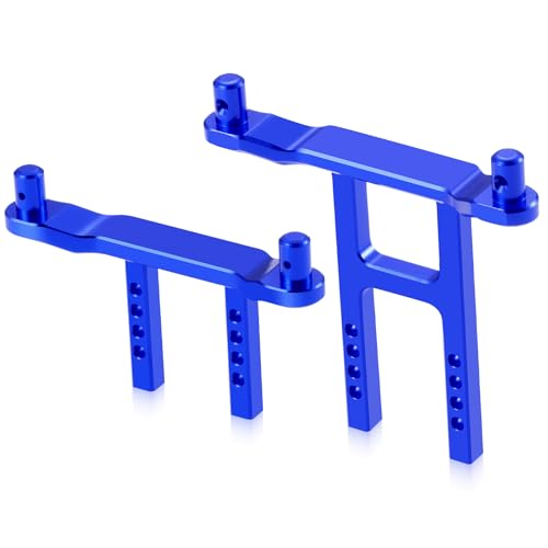 Aluminum Alloy Front & Rear Body Mount Post，Blue | Upgrade Parts, For Tra-xxas 1/18 Latrax Teton Desert Prerunner SST, RC Car - color: Blue