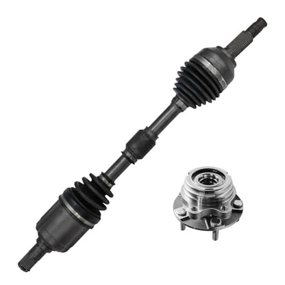 Detroit Axle - 2.5L Front Left CV Axle Kit for 2007-2012 Nissan Altima, CV | Axle Shaft Wheel Bearing Hub Assembly 2008 2009 2010 2011 Replacement - size: 2WX34477/Pair