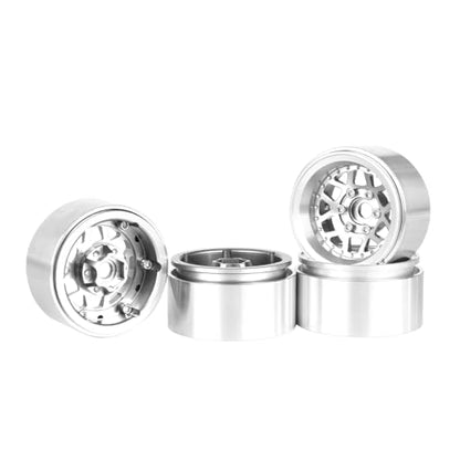 4PCS 1.9" Beadlock Wheel Rims Offset-10mm Aluminum Alloy Metal Wheel Hub for 1/10 RC Rock Crawler Car for Axial SCX10 TRX4 TRX6 D90 D110 Upgrade Accessories(Y-Shaped Silver) - color: Y-shaped Silver