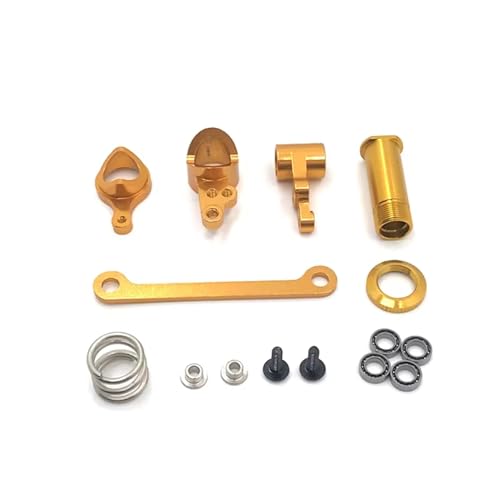 RC Car Accessories Compatible with WLtoys 144010 144001 144002 124016 124017 124018 124019 RC Car Parts Metal Upgrade 4 * 7 * 2 Bearing Steering Assembly(Yellow) - color: Yellow