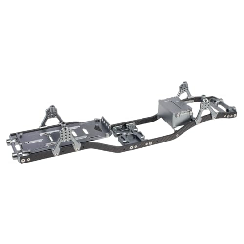 1/10 RC Crawler Carbon Fiber Girder 4.3mm CNC Metal Car Chassis Frame Body Kit for Axial SCX10 II Rock Off Road Truck Upgrade Parts (Gray) - color: Gray