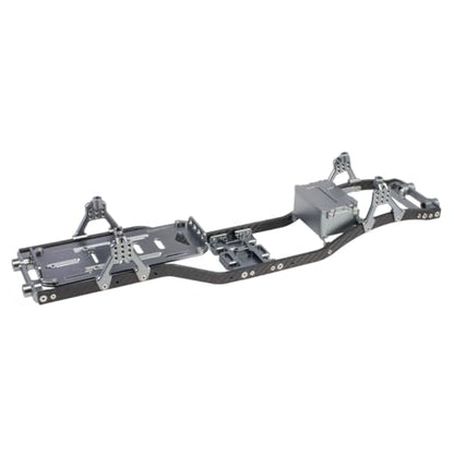 1/10 RC Crawler Carbon Fiber Girder 4.3mm CNC Metal Car Chassis Frame Body Kit for Axial SCX10 II Rock Off Road Truck Upgrade Parts (Gray) - color: Gray