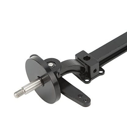 Aluminum Alloy Front Axle and Steering Link Rod Set, Heavy Duty Metal RC Front Steering Axle Kit with Linkage for 1/14 RC Unpowered Tractor Truck (Black) - color: Black