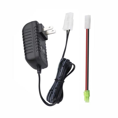 RC Battery Charger for 9.6V 8.4V 7.2V NiMH/NiCd Battery Packs, Intelligent 500mA AC Plug Charger w/Standard Tamiya Connector for RC Hobbies