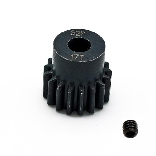 5-Pack Steel Metal 32P 5mm Pinion Motor Gear Sets 13T 14T 15T 16T 17T Compatible with HPI Kyosho Losi Axial Tamiya 1/8 1/10 RC Car Monster Truck Buggy - size: 13T 14T 15T 16T 17T