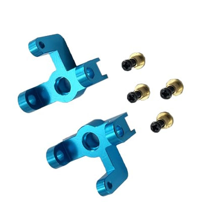 DEVMO 2pak RC Hub Carrier, RC Metal Steering Hub Carrier Knuckle Left/Right Compatible with W-ltoys 1/14 144001 RC Car(Blue)