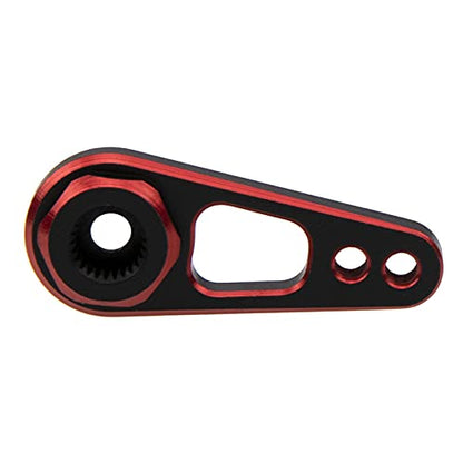 2Pack Vgoohobby Aluminum Alloy RC Double Hole 25T Steering Servo Arm Horn Compatible with Recat Axial SCX10 90046 Traxxas TRX-4 1/10 RC Crawler Climbing Car (Red-Black) - color: Red-black