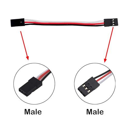 10pcs 3-Pin Servo Extension Cable 10cm Male to Male JR Plug Servo Extension Cord Wire Connectors for RC Servo Extension Connection Control