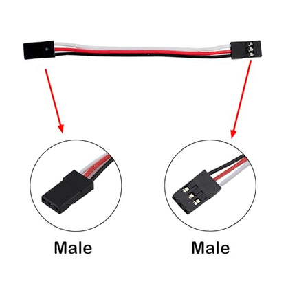 10pcs 3-Pin Servo Extension Cable 10cm Male to Male JR Plug Servo Extension Cord Wire Connectors for RC Servo Extension Connection Control